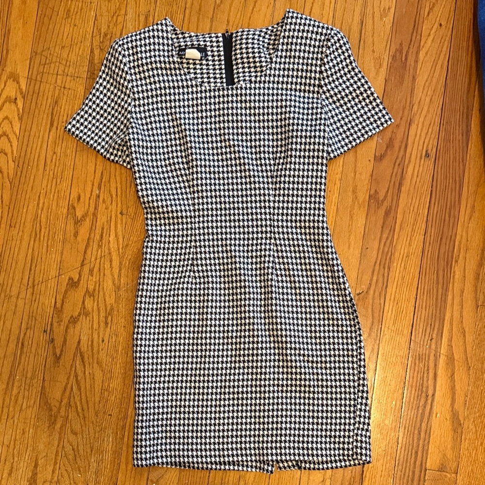 Vintage Black and White Houndstooth Dress